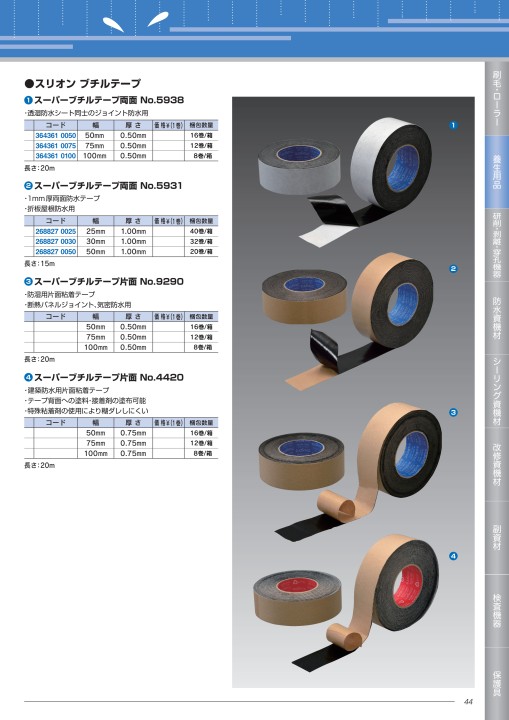 古藤工業 Monf W-503 両面防水気密テープ 厚1mm×幅10mm×長さ15m 76巻入り